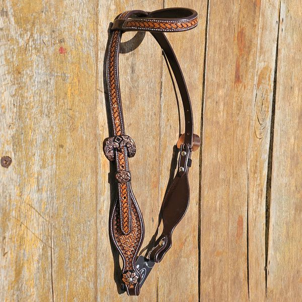 Cabeçada Boots Horse Orelha 39743 AL Couro Bordado Fivela Importada #8547