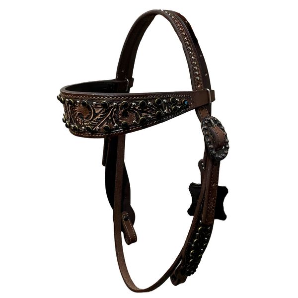 CABECADA MASTER SELAS COURO TESTA - STRASS E CRAVO