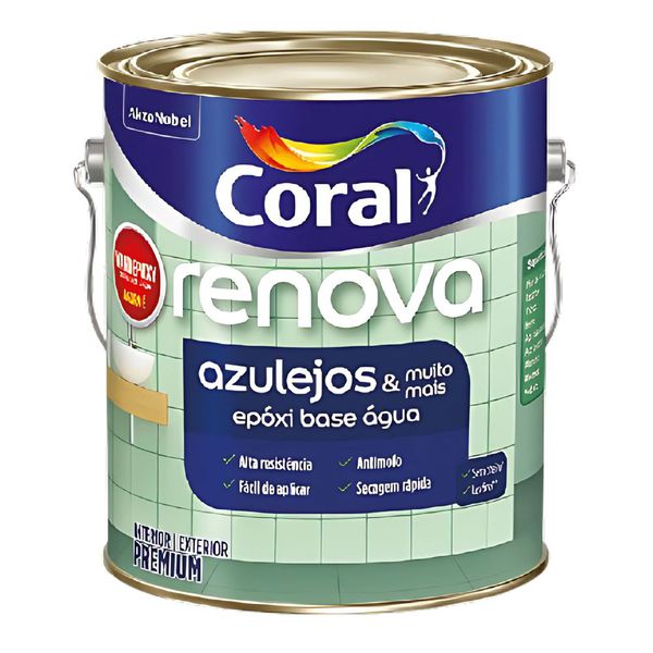 Tinta Epoxi Base Água Renova Azulejo Branco Brilhante - 3,6L