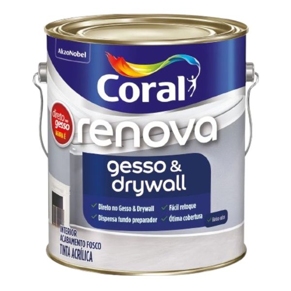 Acrílico Renova Gesso e Drywall Branco Fosco - 3,6L