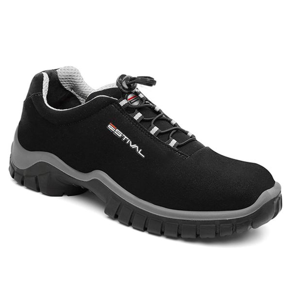 Sapato de Segurança em Microfibra - Preto e Cinza - Estival - EN10021S2 - CA 50880