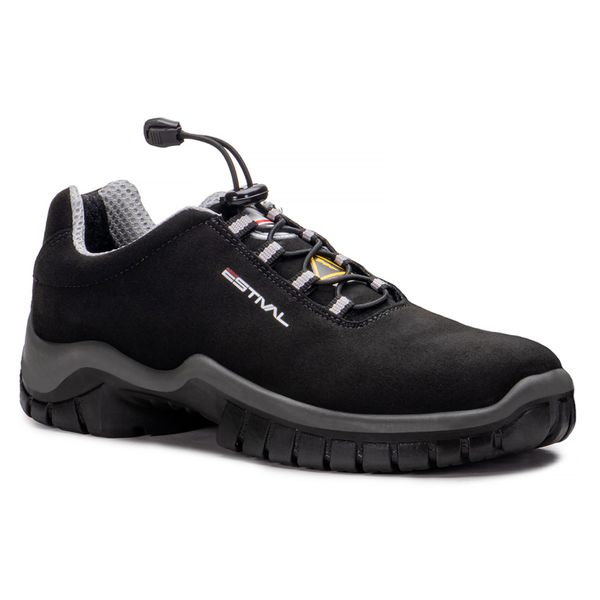 Sapato de Segurança em Microfibra - Preto e Cinza - Estival - EN10023S2 - Bico de Composite - CA 50124