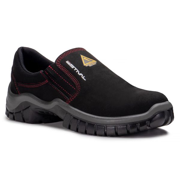 Sapato de Segurança em Microfibra - Preto e Vermelho - Estival - WO10021S2 - CA 31090