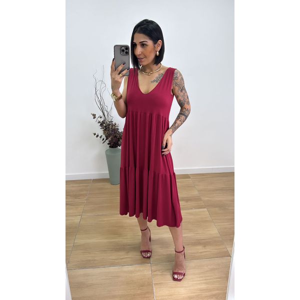 Vestido Aniele Cereja