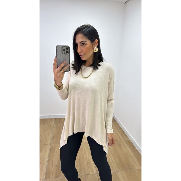 Blusa Ingrid Bassi Nude Claro