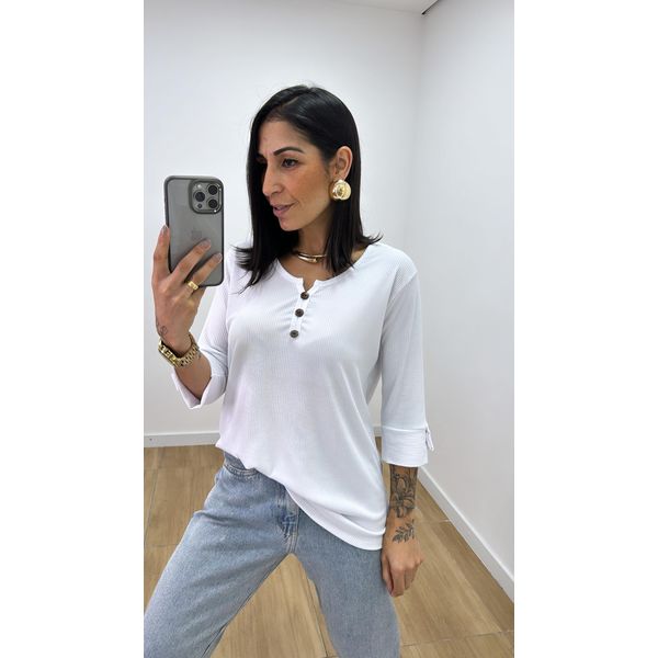Blusa Selma Canelada 2 Branca