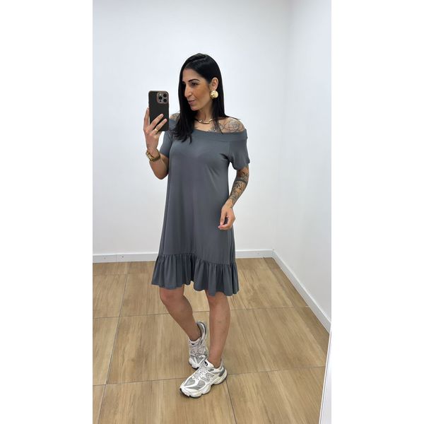 Vestido Camila Cinza
