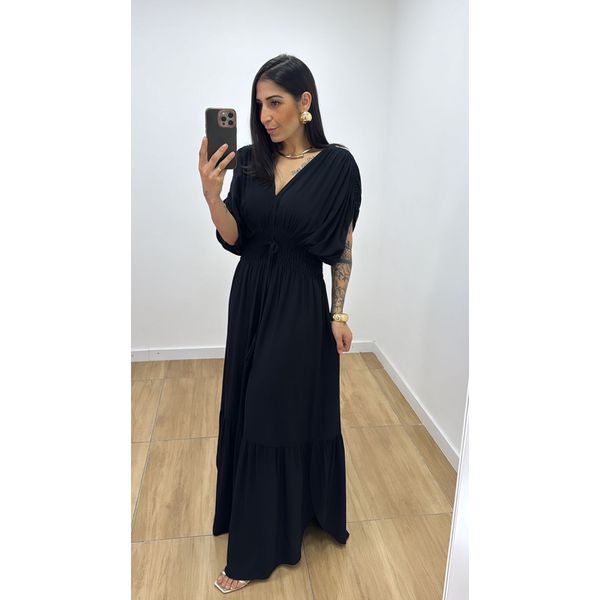 Vestido Tássia Liso Preto