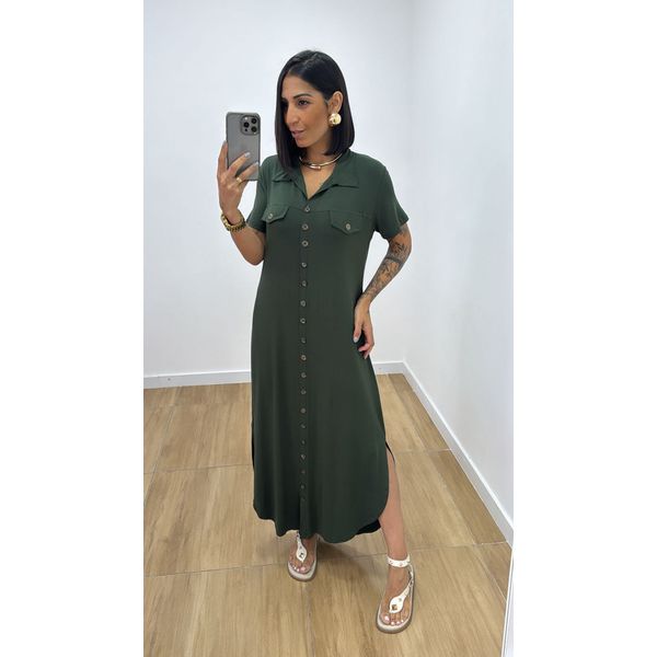 Vestido Jordana Verde Militar