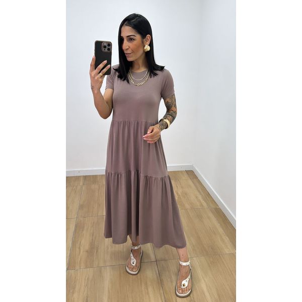 Vestido Zaira Caqui