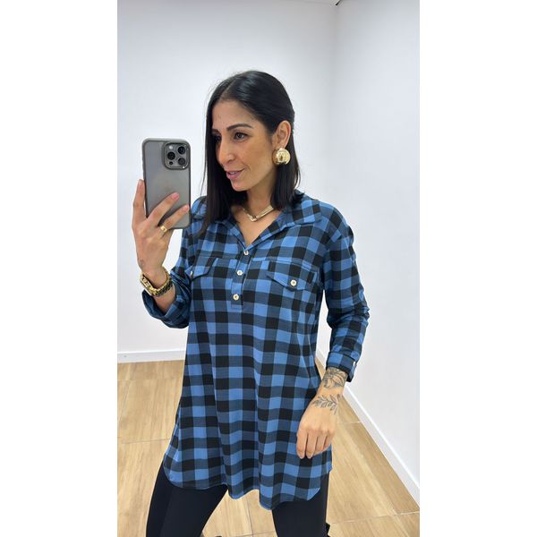 Camisa Emma Xadrez Azul