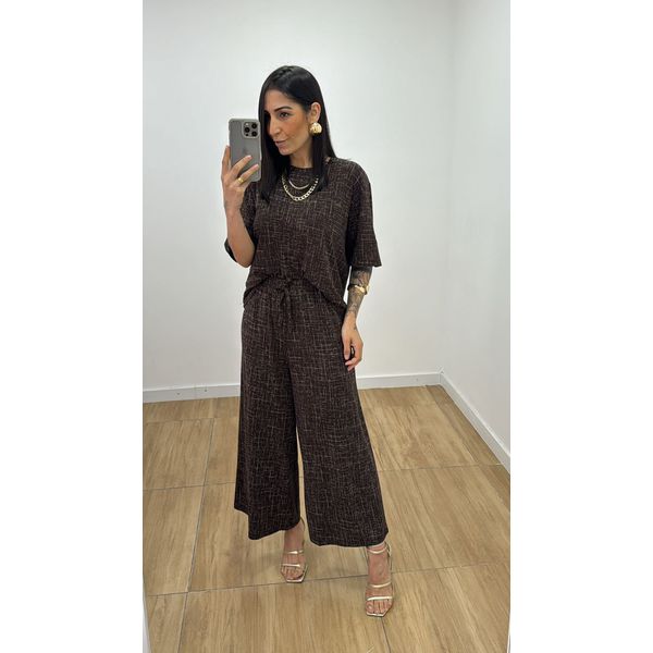 Conjunto Juliana Estampado Café