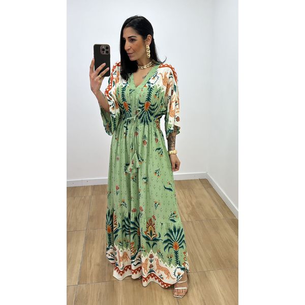 Vestido Talita Onça Verde