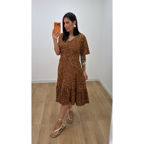 Vestido Clarice Marrom