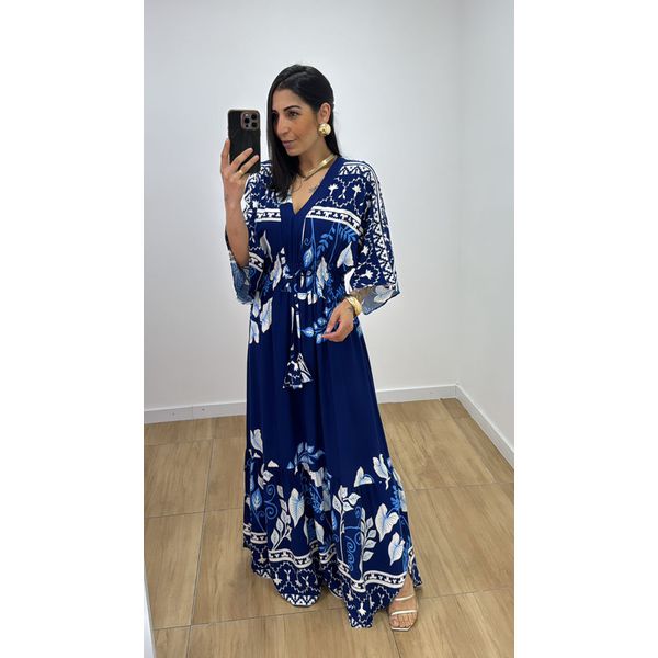 Vestido Talita Estampado Azul
