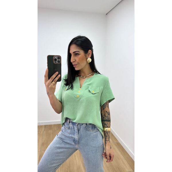 Camisa Vânia Verde Menta