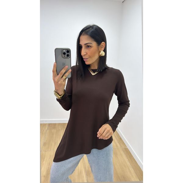 Blusa Ponta Marrom