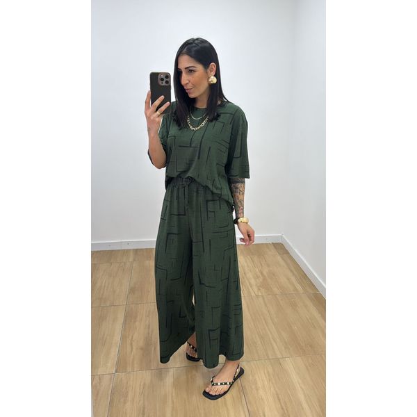 Conjunto Juliana Estampado Verde Militar 2