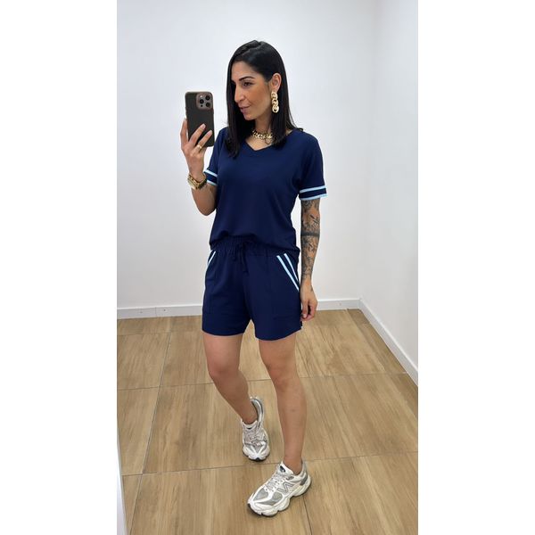 Conjunto Short Nívea Azul Marinho