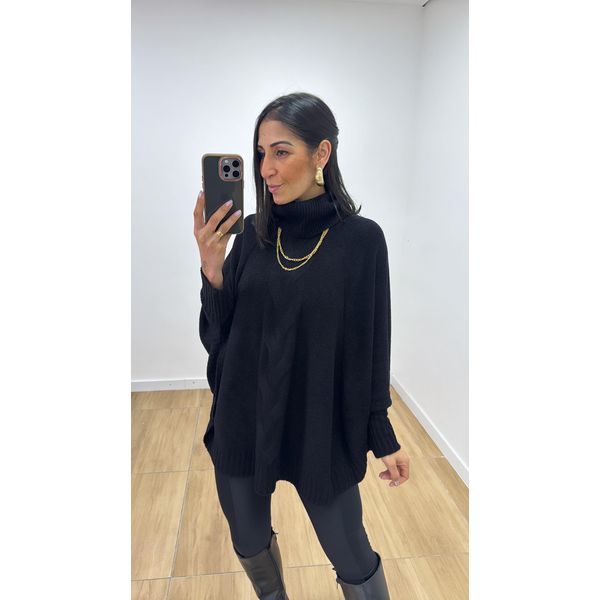 Poncho Mousse Preto