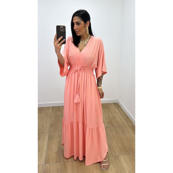 Vestido Talita Liso Pêssego