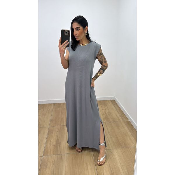 Vestido Eloah Cinza