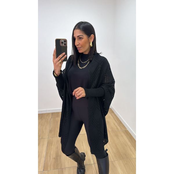 Poncho Aberto Preto
