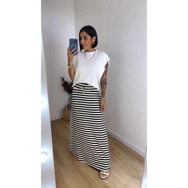 Saia com listra do lado best sale