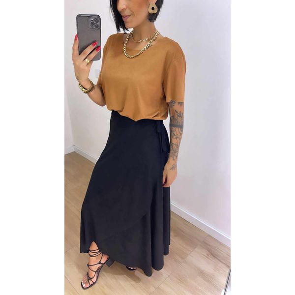 Saia suede preta sales