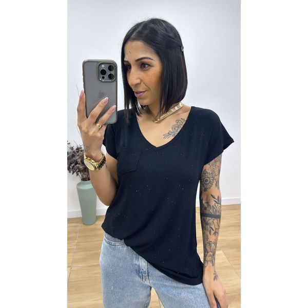 Tshirt Pontinhos Preta