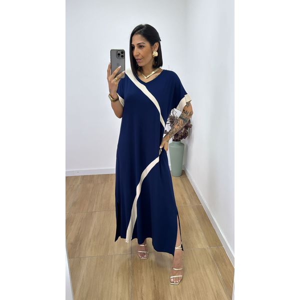 Vestido Mirna Azul Marinho