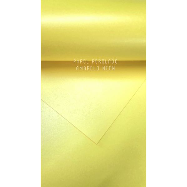 Papel Perolado Amarelo Neon