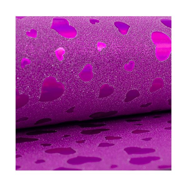 Glitter Decorado Coração Rosa A4 180G