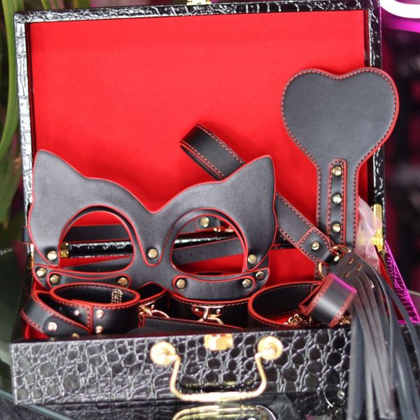 Kit Black Wolf Maleta Sado De Luxo Com Vermelho