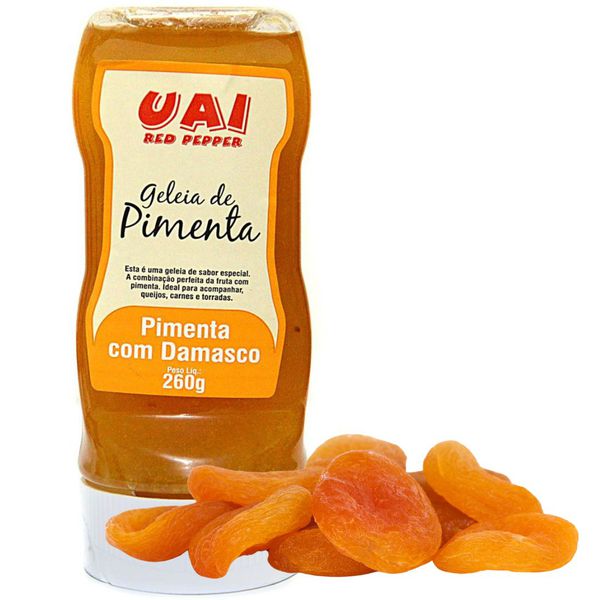 Geleia de Pimenta com Damasco Uai Red Pepper Pote Plástico com 260 Gramas