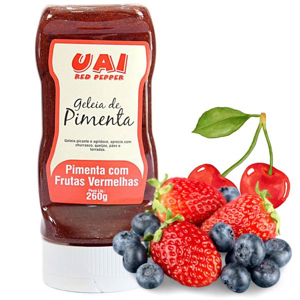 Geleia de Pimenta com Frutas Vermelhas Uai Red Pepper Pote Plástico com 260 Gramas