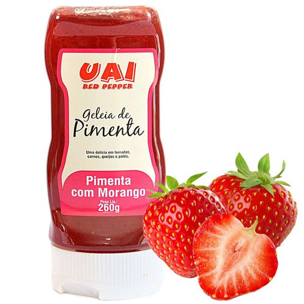 Geleia de Pimenta com Morango Uai Red Pepper Pote Plástico com 260 Gramas