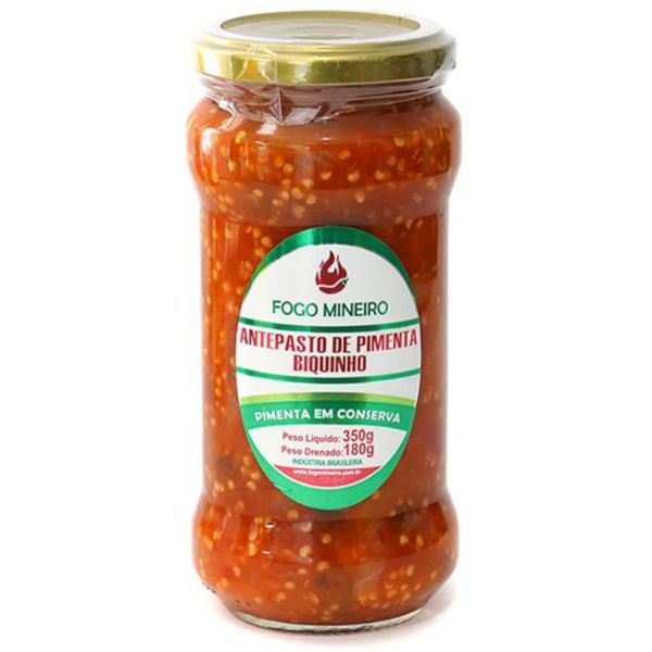 Antepasto de Pimenta Biquinho Fogo Mineiro 350 gramas 