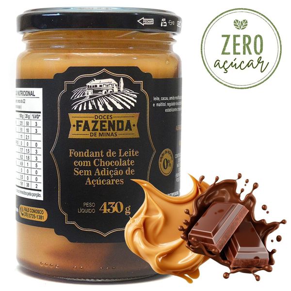 Doce de Leite com Chocolate Zero Açúcar Fazenda de Minas 430g