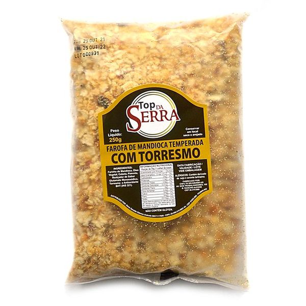 FAROFA TEMPERADA COM TORRESMO