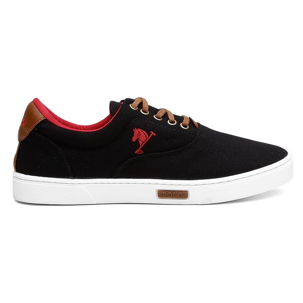 Tênis Sapatênis Masculino Casual Preto/Vermelho - Polo Joy