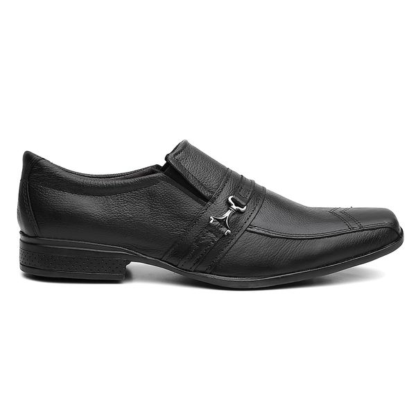 Sapato Social Masculino Metal Em Couro Preto - Style