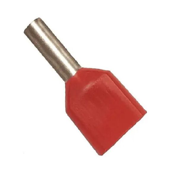 TERMINAL PRE-ISOLADO TIPO TUBULAR DUPLO VERMELHO 1,0MM