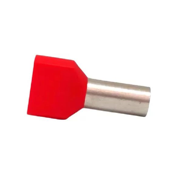 TERMINAL PRE-ISOLADO TIPO TUBULAR DUPLO VERMELHO 10,0MM