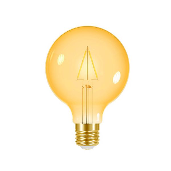 LÂMPADA LED ÂMBAR FILAMENTO VINTAGE GLOBO G95 3W 2200K BIVOLT 8654 TASCHIBRA