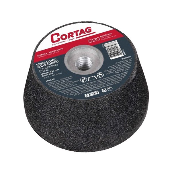 REBOLO TIPO CÔNICO 50X100MM ROSCA M14 G-120 61750 CORTAG