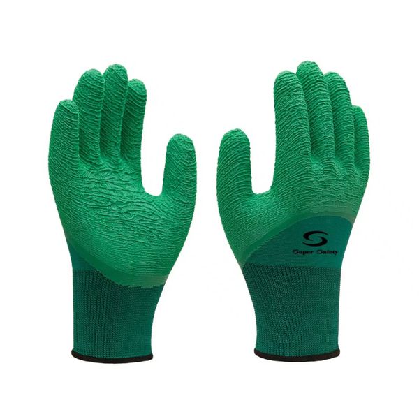 LUVA EMBORRACHADA VERDE TAMANHO 9 1009 SUPER SAFETY