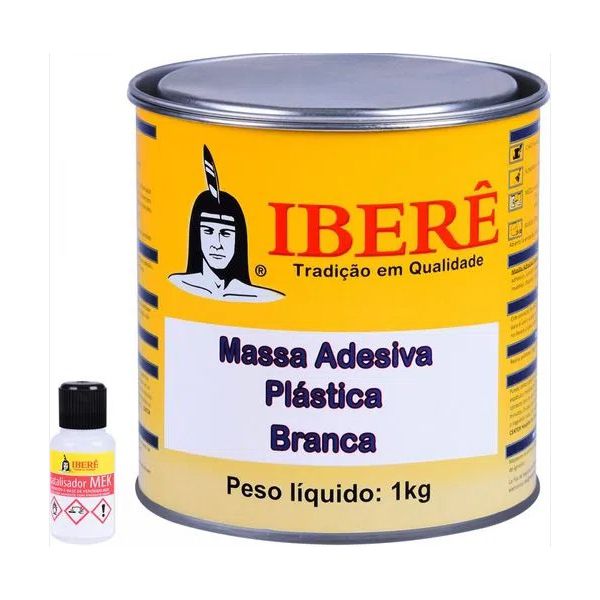 MASSA PLÁSTICA 1 KG BRANCA IBERÊ