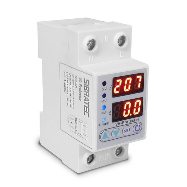 RELÉ MONITOR DE TENSÃO E CORRENTE AC COM DISPLAY VANP-2P 63A SIBRATEC