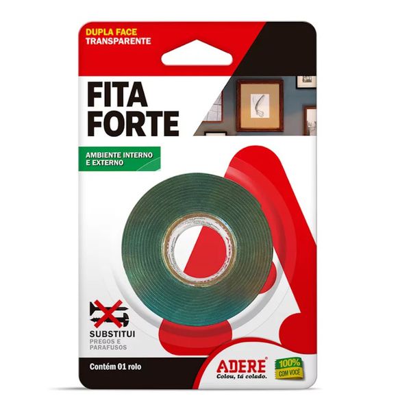 FITA DUPLA FACE TRANSPARENTE FITA FORTE 19X02 METROS ADERE